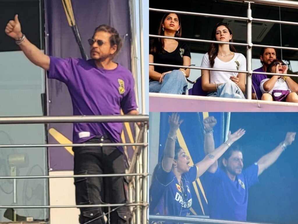 Shah rukh Khan Suhana Khan and Ananya Pandey cheered KKR in IPL IPL: शाहरुख खान ने केकेआर को किया चीयर, सुहाना खान और अनन्या पांडे ने लगाया ग्लैमर का तड़का Bollywood News